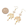 Brass & 304 Stainless Steel Dangle Earrings EJEW-TA00436-01-3