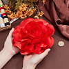 Flower Polyester Brooches JEWB-WH0001-47P-02-4