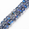 Electroplate Transparent Glass Beads Strands EGLA-N002-30-C07-1