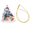 Christmas Cat Shape Acrylic Pendant Decoration HJEW-E007-01G-08-2