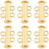 6Pcs Brass Slide Lock Clasps KK-BBC0027-58A-1