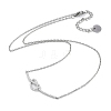 Rack Plating Brass Micro Pave Clear Cubic Zirconia Heart Pendant Cable Chain Necklaces NJEW-P317-08P-2