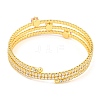 Rack Plating Brass Pave Clear Cubic Zirconia Open Cuff Wrap Bangles BJEW-B110-01G-03-3