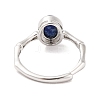 Oval Natural Lapis Lazuli Adjustable Rings RJEW-Q817-04P-11-3