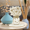 Wood Flower Bouquet Greeting Card AJEW-WH0441-004-4