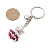 Glass Seed & Plastic Pearl & Alloy Keychain KEYC-MZ00025-03-3