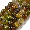 Faceted Natural Dragon Veins Agate Beads Strands G-F447-12mm-L05-1