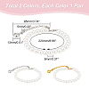   2 Pairs 2 Colors Women's Detachable ABS Plastic Imitation Pearl Beaded Shoe Laces for High Heels FIND-PH0007-46-2