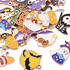 24Pcs 12 Style Halloween Theme Alloy Enamel Pendants ENAM-TA0001-51-2