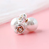 Trendy Style Flower Alloy Rhinestone Ball Stud Earrings X-EJEW-N0020-062F-2