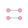 304 Stainless Steel Enamel Flower Nipple Barbells WG20A72-02-1