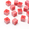 Opaque Stripe Resin Beads RESI-S342-10x10-M-2