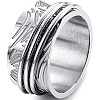 Retro Rotatable 304 Stainless Steel Finger Rings FS-WG84C22-01-1