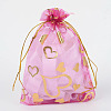 Heart Printed Organza Bags OP-R022-10x15-08-1