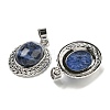 Natural Sodalite Oval Pendants G-B079-02P-07-2