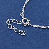 925 Sterling Silver Rope Chain Bracelets for Women BJEW-E101-01S-07-4