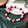 Christmas Theme Natural Mashan Jade & Lawmwork Beads Stretch Bracelets for Women BJEW-JB11148-02-2