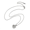 Heart 304 Stainless Steel Micro Pave Cubic Zirconia Pendant Necklaces for Women NJEW-D288-05P-2