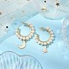 Moon & Star Natural Pearl Dangle Half Hoop Earrings EJEW-JE05895-02-2