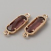Golden Plated Brass Pave Glass Connector Charms LS-FIND-WH0110-728G-03-2