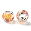 Transparent Two-Color Brass Cores Acrylic European Beads OACR-M024-05S-05-2