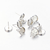 Silver Color Plated Brass Earring Settings X-IFIN-Q006-S-NF-1