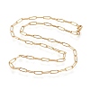 304 Stainless Steel Paperclip Chain Necklace X-NJEW-M183-04G-1