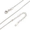 Brass Box Chain Necklaces for Women NJEW-G160-17P-4