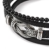 Braided Microfiber Leather Multi-strand Bracelets BJEW-B096-06A-2