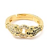 Adjustable Brass Micro Pave Cubic Zirconia Rings RJEW-F116-08G-1