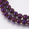 Electroplate Non-Magnetic Synthetic Hematite Beads Strands G-F585-B-8mm-2