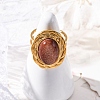 Oval Synthetic Goldstone Finger Rings RJEW-M063-01G-19-4