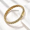 Braided 304 Stainless Steel Cuff Bangles for Women BJEW-A067-07G-2