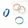 4Pcs 4 Colors 201 Stainless Steel Plain Band Finger Rings Set for Women RJEW-YW0001-03-2