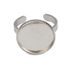 304 Stainless Steel Cuff Ring Components STAS-D372-07P-06-2