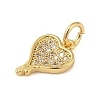 Rack Plating Brass & Clear Cubic Zirconia Pendants KK-S372-30G-2