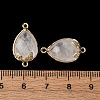Natural Quartz Crystal Faceted Teardrop Connector Charms G-B081-03G-16-3