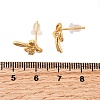 Brass Micro Pave Clear Cubic Zirconia Bowknot Stud Earrings EJEW-C158-14A-G-5