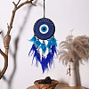 Iron & Woven Web/Net with Feather Pendant Decorations PW-WG71031-01-1