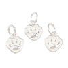 925 Sterling Silver Enamel White Paw Print Charms STER-A049-05S-1