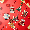 1 Bag Christmas Theme Wood Cross Stitch Kits WOOD-SC0002-24-4
