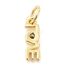 Rack Plating Brass Cubic Zirconia Charms KK-K270-25G-2