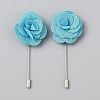 Flower Polyester Brooches JEWB-WH20006-01B-1