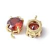 Brass Pave Cubic Zirconia Connector Charms KK-F892-53G-09-2