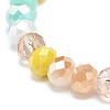 Glass Rondelle Beaded Stretch Bracelet for Women BJEW-JB08709-5