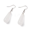 Teardrop Platinum Tone Brass Natural Crystal Dangle Earrings EJEW-M058-11-1