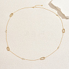 French Alloy Pave Clear Cubic Zirconia Hollow Geometric Oval Link Chain Long Necklaces for Women Party Casual QU7479-1