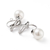 304 Stainless Steel Clip-on Earring Findings with Imitation Pearl Plastic Beaded STAS-H216-03B-P-2
