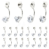 16Pcs 4 Styles Alloy Clear Cubic Zirconia Earring Nuts FIND-YW0012-06A-1