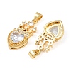 Brass Micro Pave Clear Cubic Zirconia Pendants KK-C109-03G-2